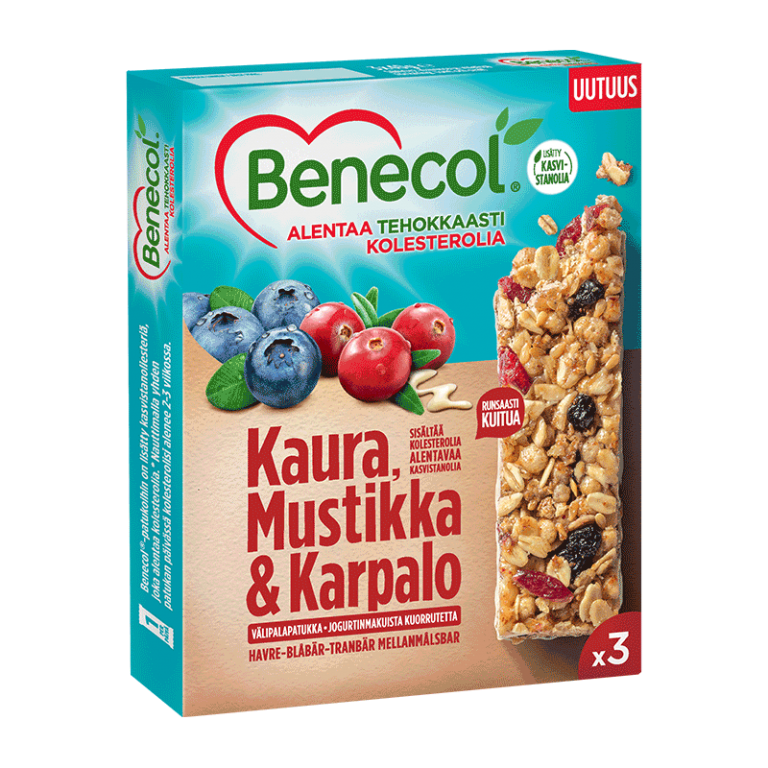 Benecol_FI_valipalapatukka_kaura-mustikka-karpalo_800x800 Benecol kolesterolia alentava välipalapatukka kaura mustikka karpalo