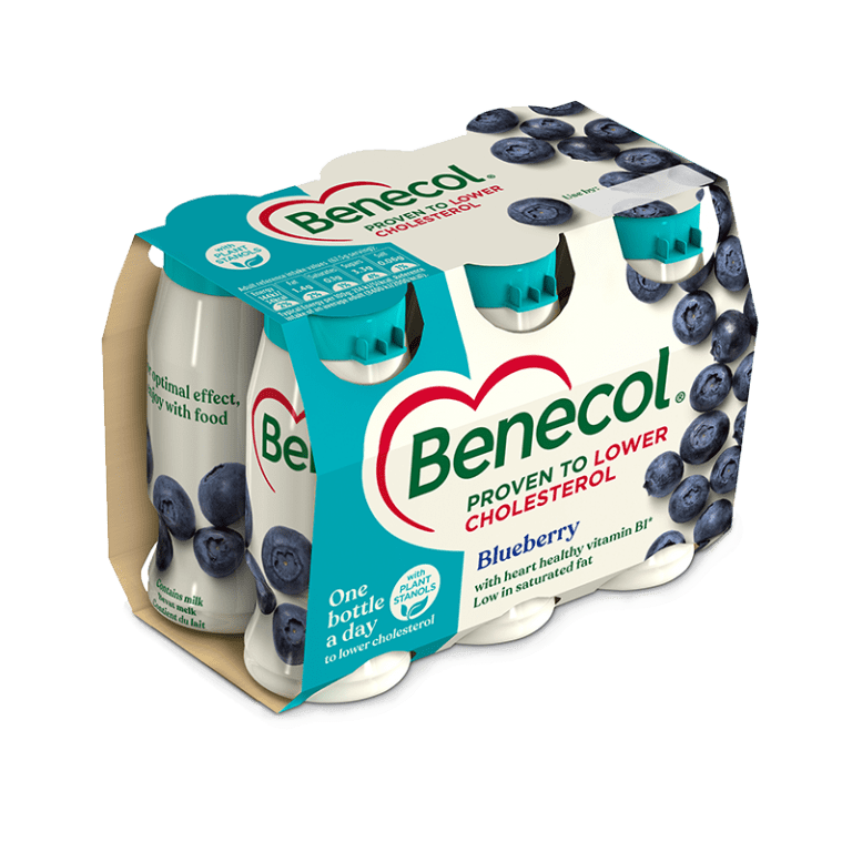 Benecol cholesterol lowering yogurt drink blueberry