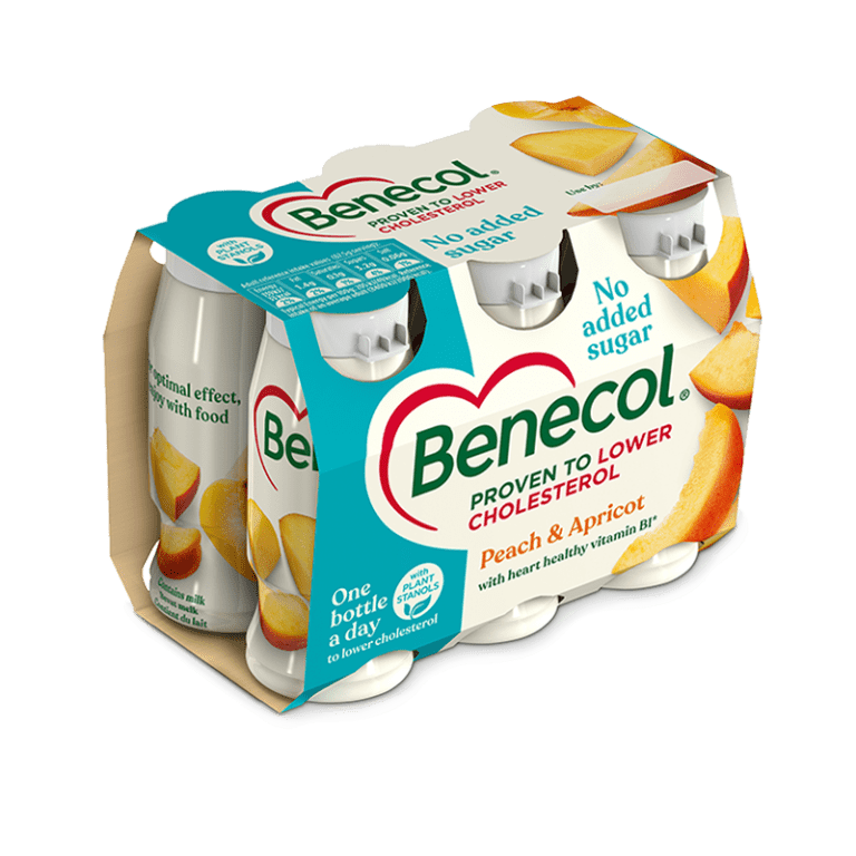 benecol_yogurt-drink_peach-apricot Benecol cholesterol lowering yogurt drink peach and apricot