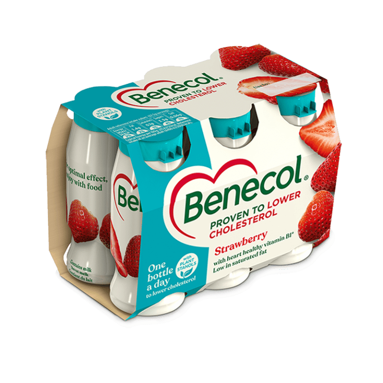 Benecol cholesterol lowering yogurt drink strawberry