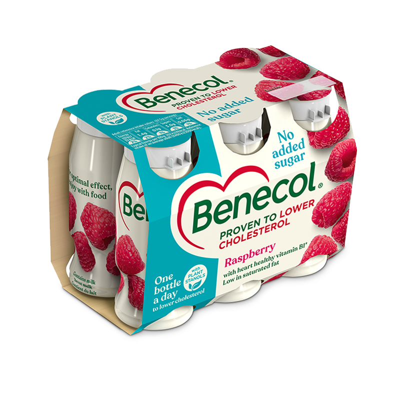 Cholesterol reducing drinks Raspberry Yogurt Drink Benecol UK